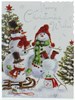 Jonny Javelin Open Christmas Card - Snowmen with Glitter Silver Foil 7.25x5.5"