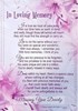 Loving Memory Graveside Memorial Card - Purple Lilies - Missing you Dearly 6x4"