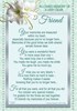 Loving Memory Graveside Memorial Card - Dear Friend Green White Lily 6.25x4.25"