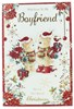 Boyfriend Christmas Card - Bears in Santa Hats with Gifts Glitter & Foil 9 x 6"