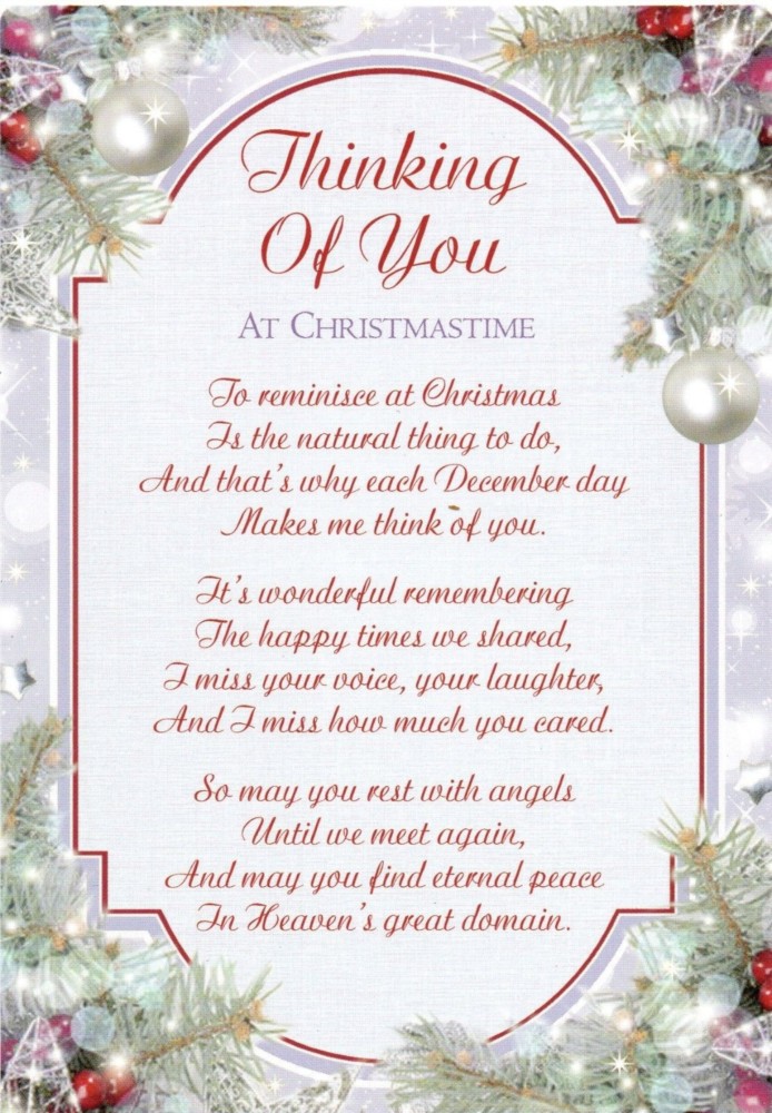 Loving Memory Christmas Graveside Memorial Card  Thinking Of You 6.25