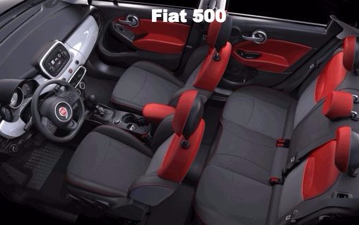 Fiat 500 Convertible, one of the choices for the car you rent
