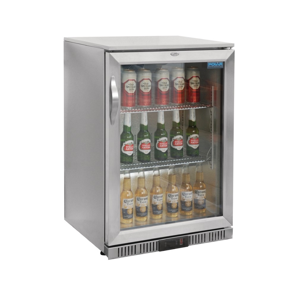 Polar GL007 Stainless Steel Single Door Back Bar Cooler with LED Lighting