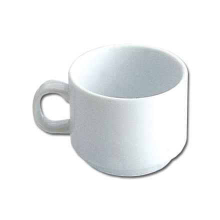 12x Olympia CB467 7oz Teacup Stacking Tea Cups & Saucers