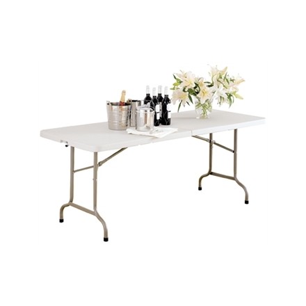 Bolera Centre Folding Utility Table White 6 Ft
