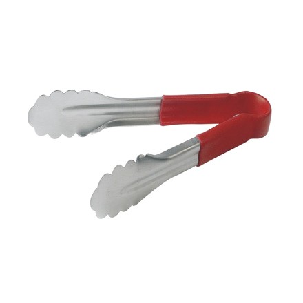 Catering Food Deli Serving Tong Colour Coded : Red 9.5"