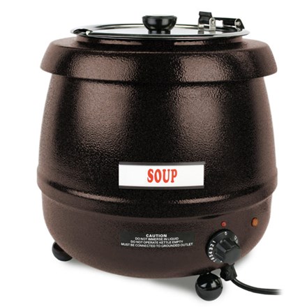 Thunder Stainless Steel Black Soup Kettle - 10.5 Litre