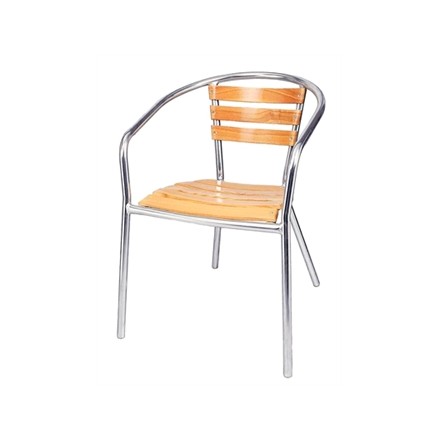 4x Bolera U421 Stacking Ash & Aluminium Chairs