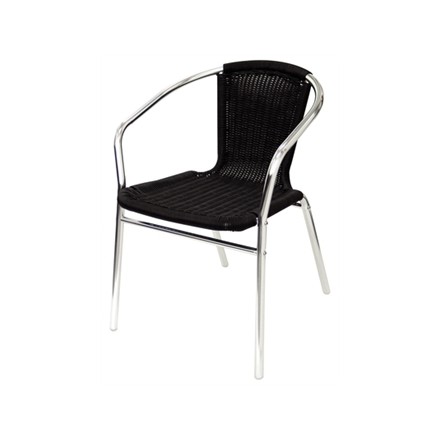 4x Bolera U507 Black Stacking Wicker Chairs