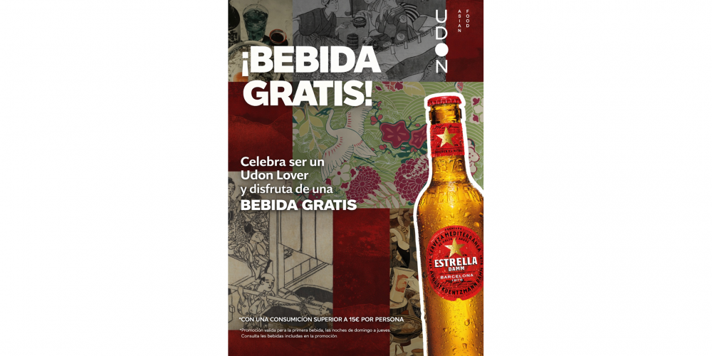 ¡Bebida gratis en Udon!
