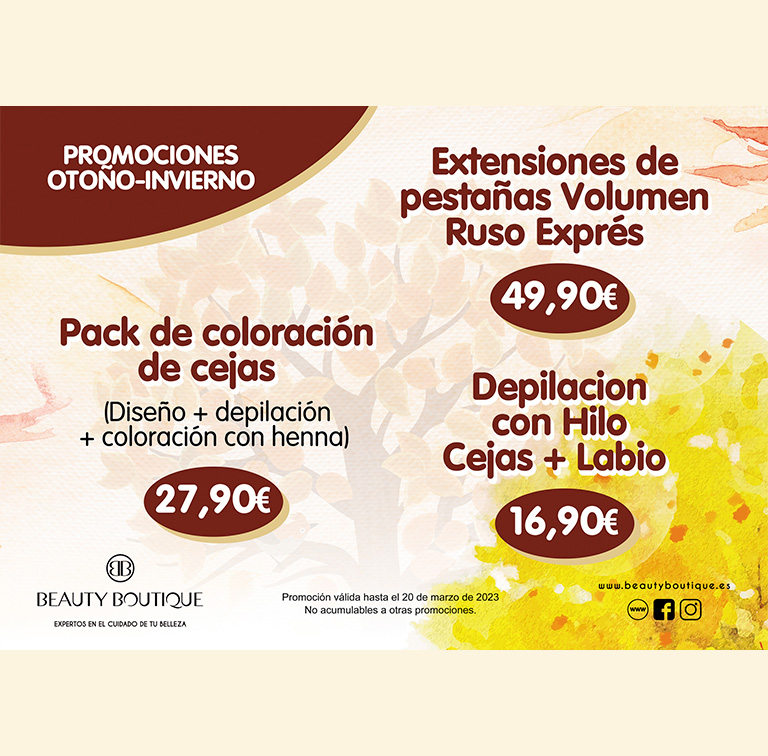 Promociones otoño cejas y pestañas