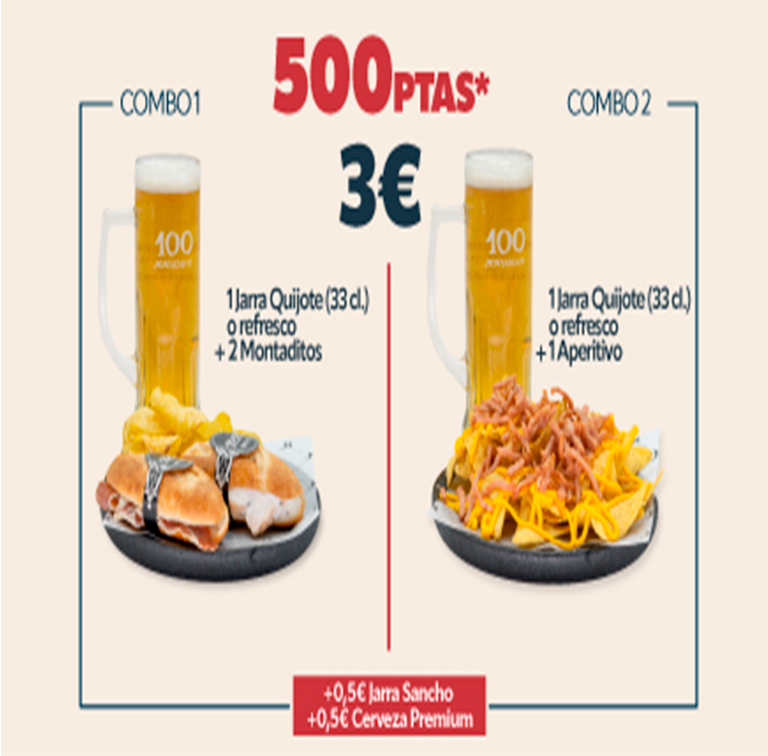 100 MONTADITOS: Promo ¡ME LA PELA! Combos por 3€