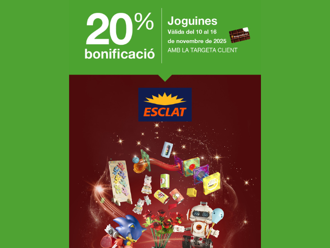 20% bonificació joguines