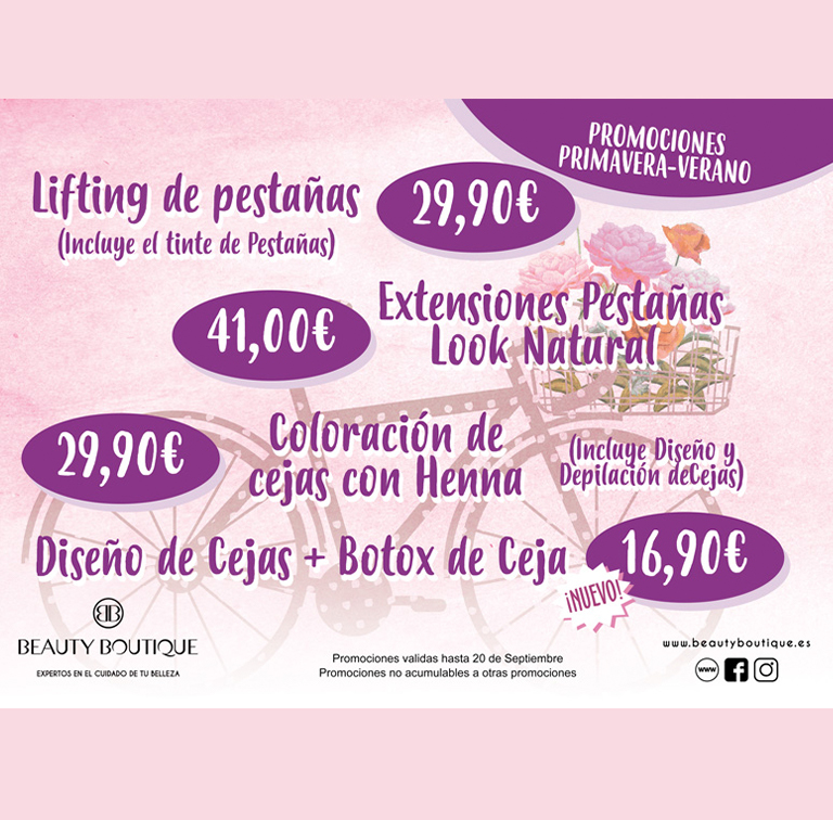 Promociones BEAUTY BOUTIQUE cejas y pestañas