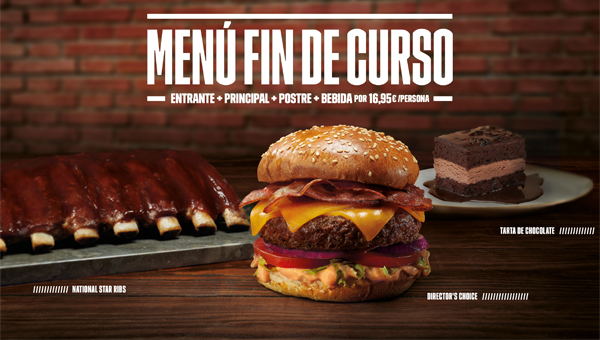 Fosters Holywood | Menú de Fin de curso