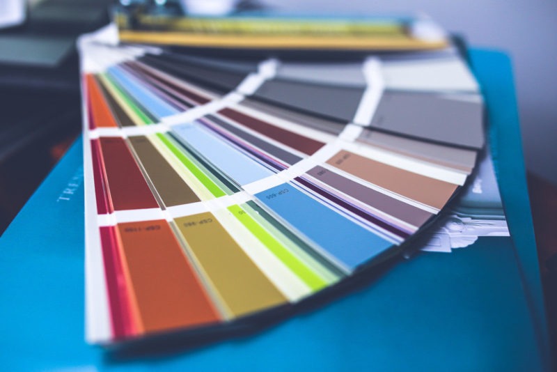 Paint colour swatches