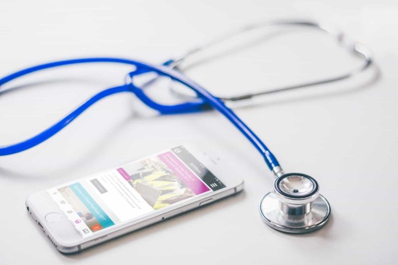RCPI App on phone beside stethoscope