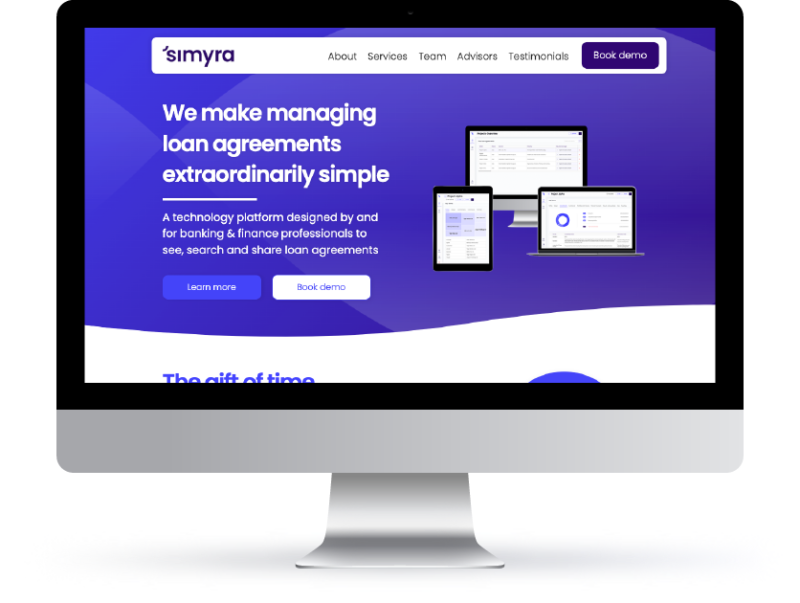 Simyra website on iMac
