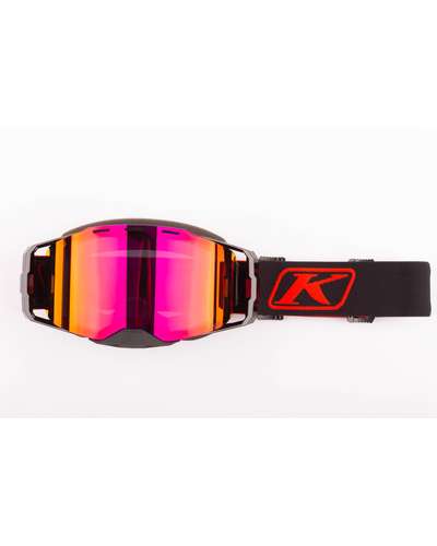 Klim Edge Goggle Focus Black Fiery Red - Dark Smoke Red Mirror