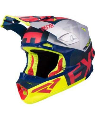 Fxr blade 2.0 carbon evo helmet m navy/red/hi-vis/silver