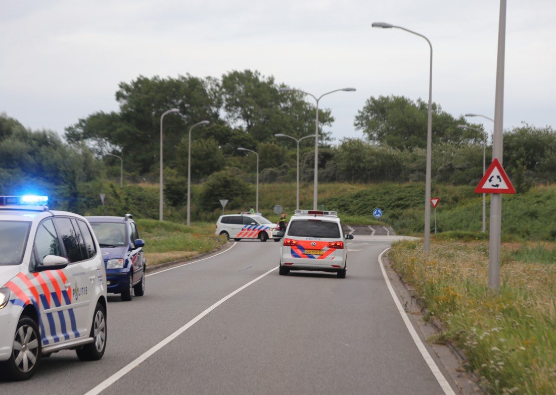 Motorrijder hard ten val Westerbaan Katwijk