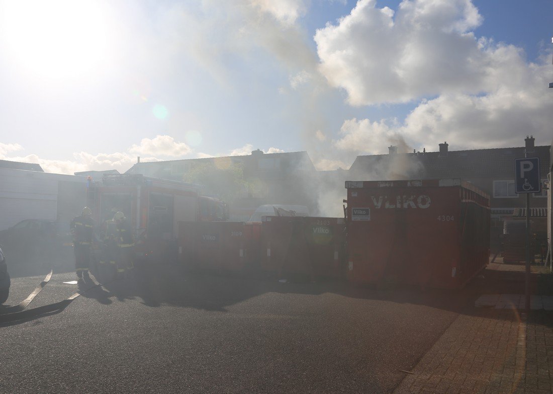 Grote container in de brand Herenstraat Voorhout