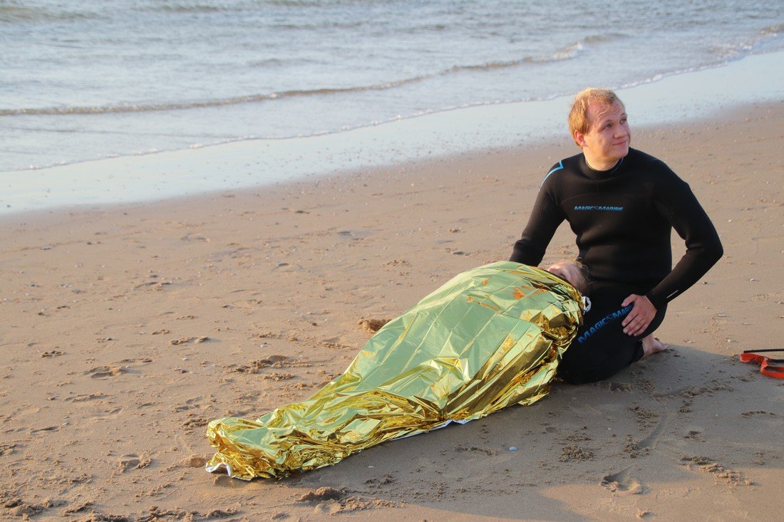 Grote oefening strand Katwijk