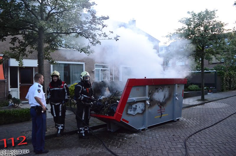 Buitenbrand afval container Rembrandtlaan Voorhout