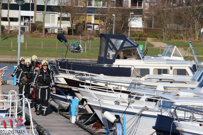 Brand in boot Haringkade Katwijk