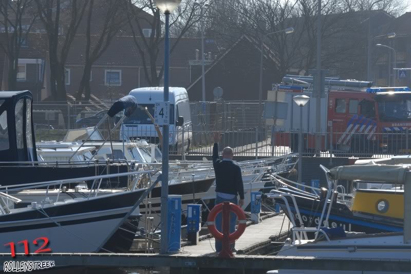 Brand in boot Haringkade Katwijk