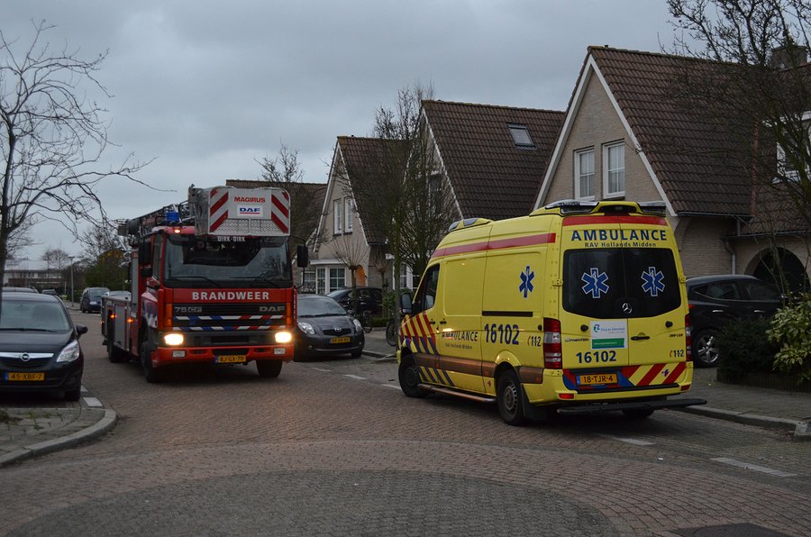 Hoogte assistentie ambulance Hendrik ter Brugghenstraat Rijnsburg