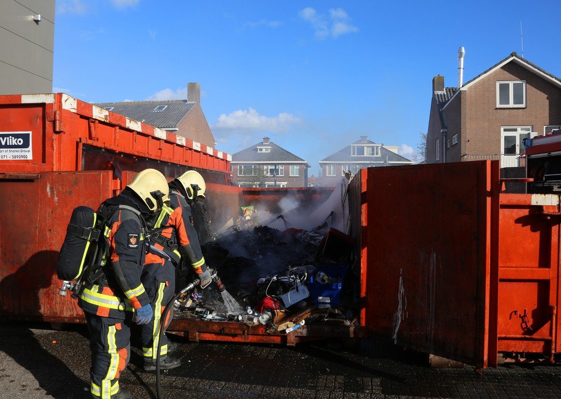 Grote container in de brand Herenstraat Voorhout