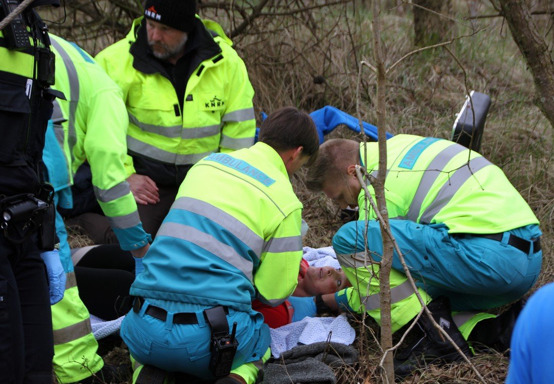 Grote oefening hulpdiensten in de duinen van Noordwijk