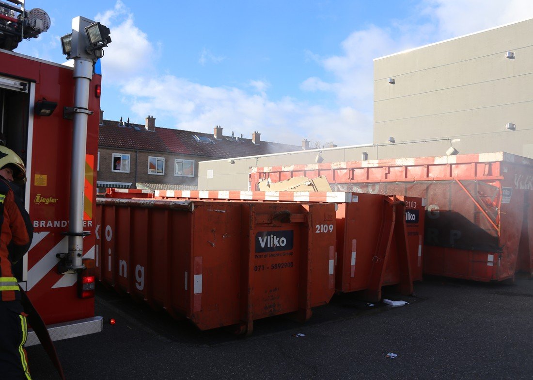 Grote container in de brand Herenstraat Voorhout