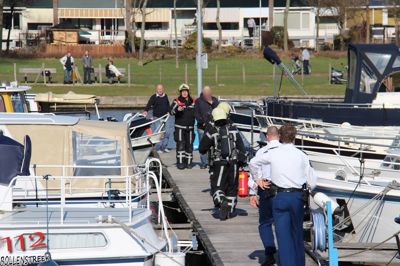 Brand in boot Haringkade Katwijk