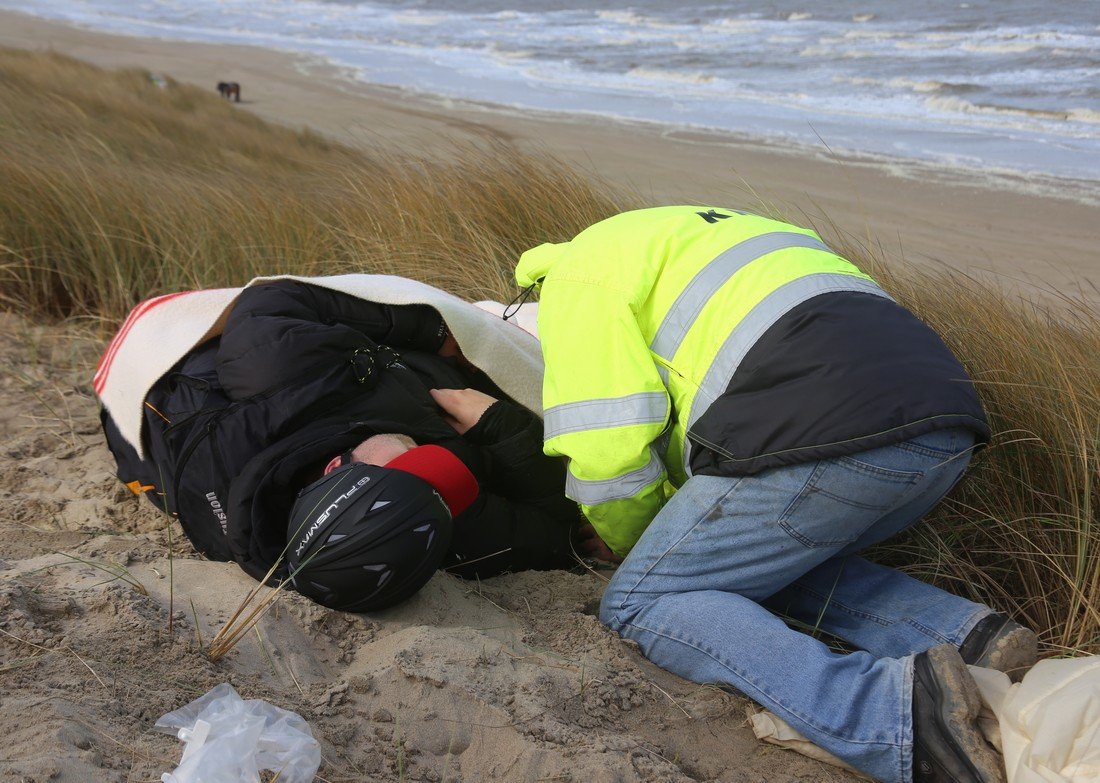 Grote hulpverleningsoefening strand afrit 29 Noordwijk