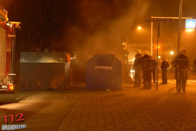 Containerbrand Willem de Zwijgerlaan/Boslaan Katwijk