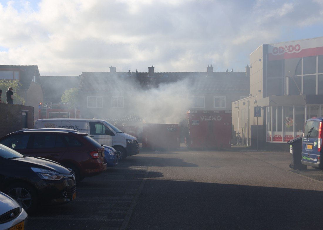 Grote container in de brand Herenstraat Voorhout