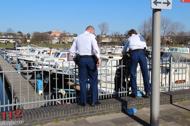 Brand in boot Haringkade Katwijk