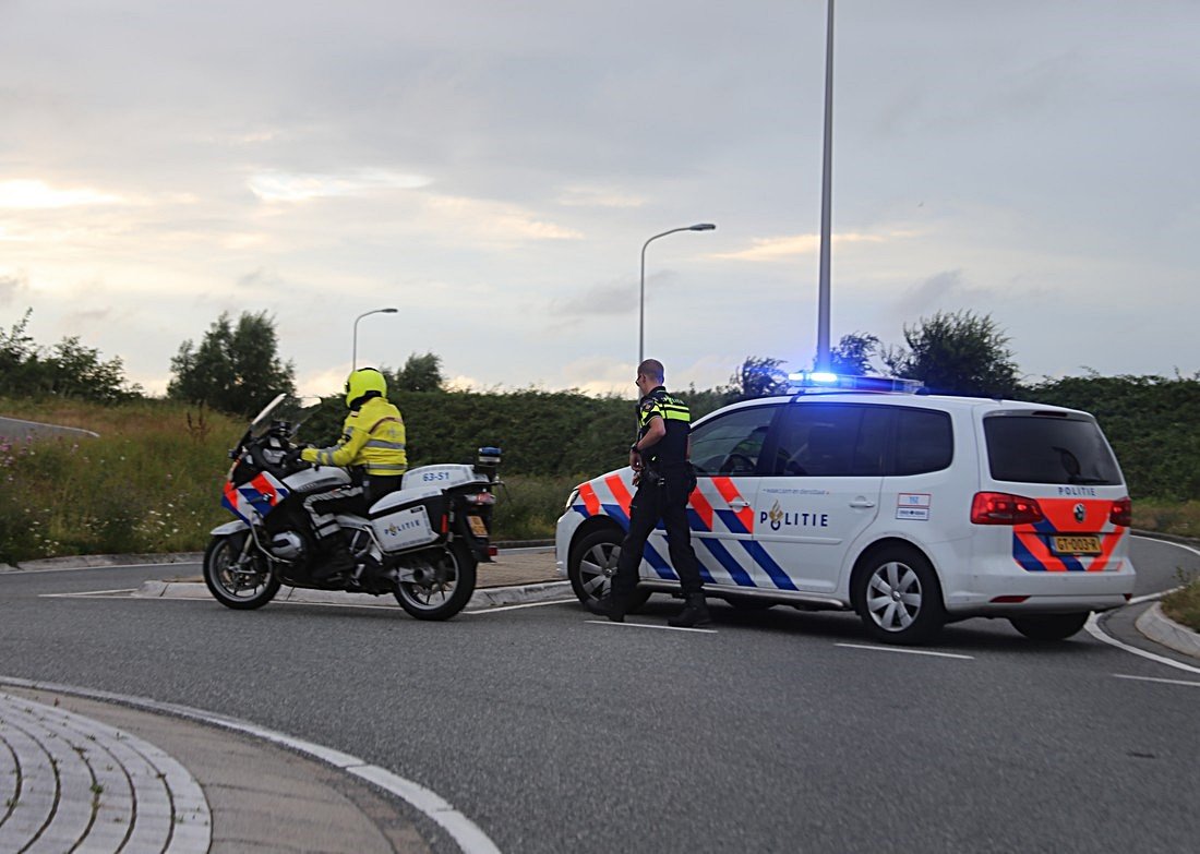 Motorrijder hard ten val Westerbaan Katwijk