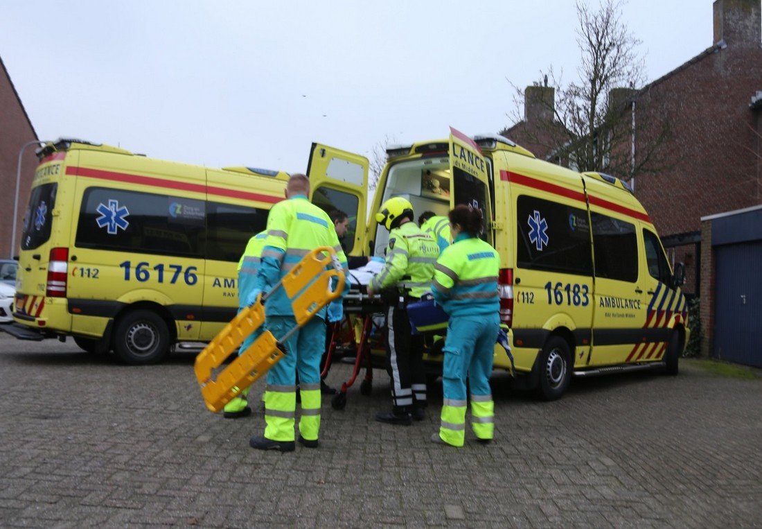 Traumaheli inzet na val van fiets Katwijk