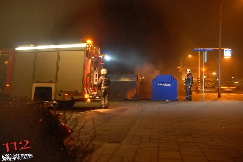 Containerbrand Willem de Zwijgerlaan/Boslaan Katwijk