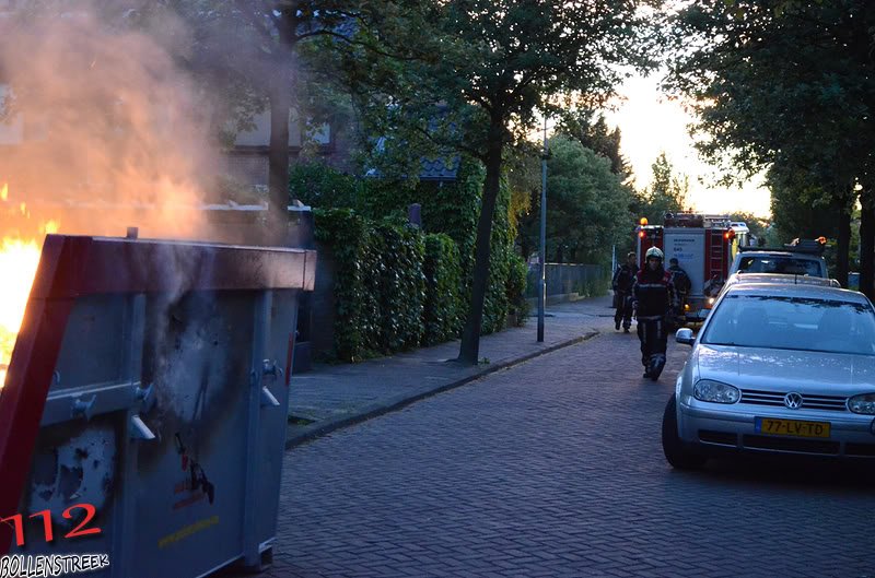 Buitenbrand afval container Rembrandtlaan Voorhout