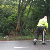 Auto vliegt uit bocht N206 Katwijk