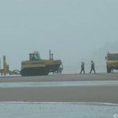 KNRM Katwijk oefent bij harde wind en hoge golven