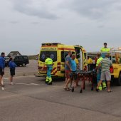 Vrouw gevallen strand Noordwijk