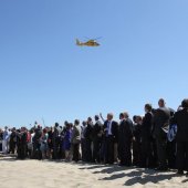 Blauwe vlag gehesen in Noordwijk door Prins Willem-Alexander