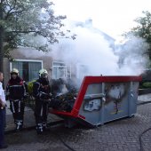 Buitenbrand afval container Rembrandtlaan Voorhout