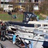 Brand in boot Haringkade Katwijk