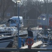 Brand in boot Haringkade Katwijk